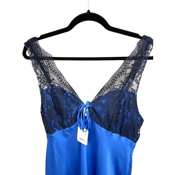 Free People Countryside Blue Maxi Slip Lace Dress NWT Small - Picture 5 of 8